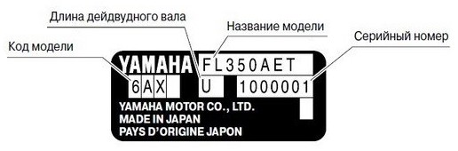Таблица маркировки подвесных лодочных моторов Yamaha